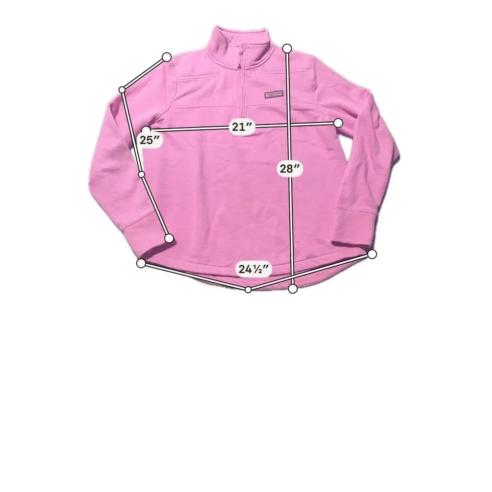 Vineyard Vines Dreamcloth Shep Sweatshirt Womens M Light Pink Quarter-Zip Logo